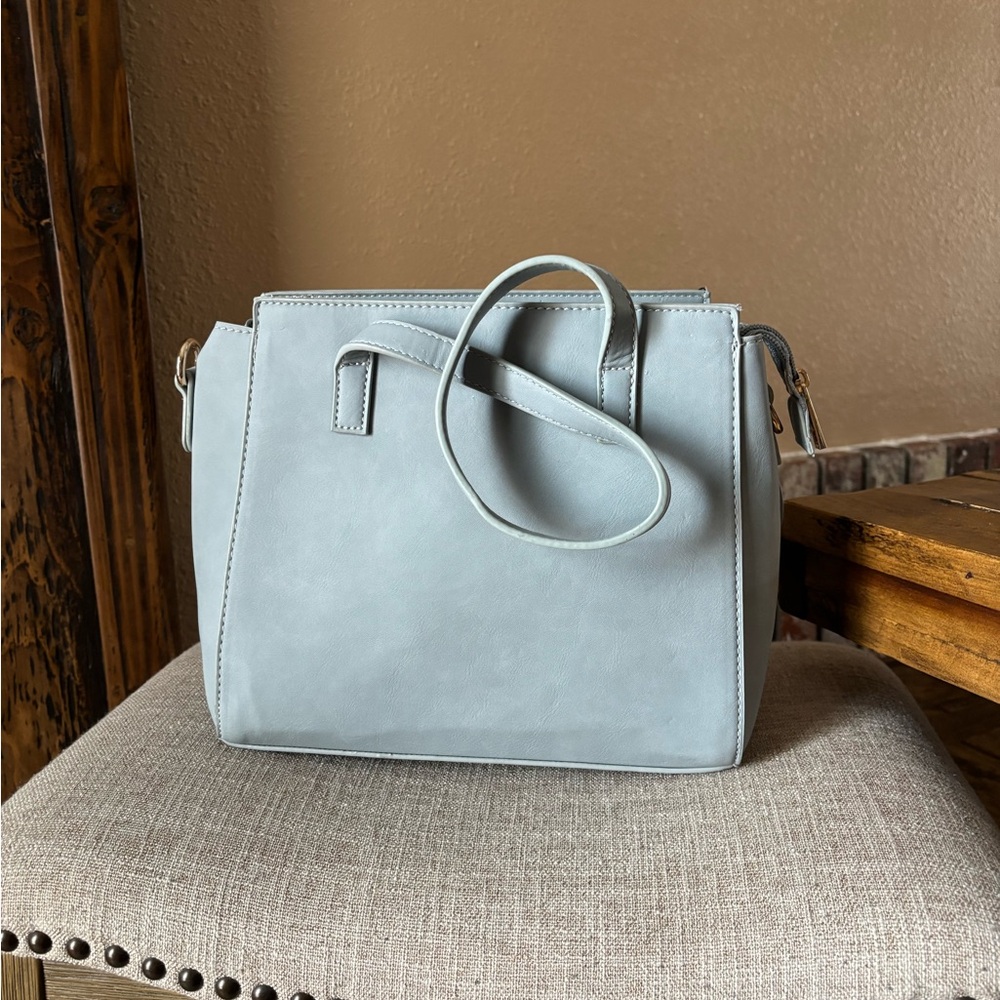 Elegant Light Blue Women's Handbag 3 piece
